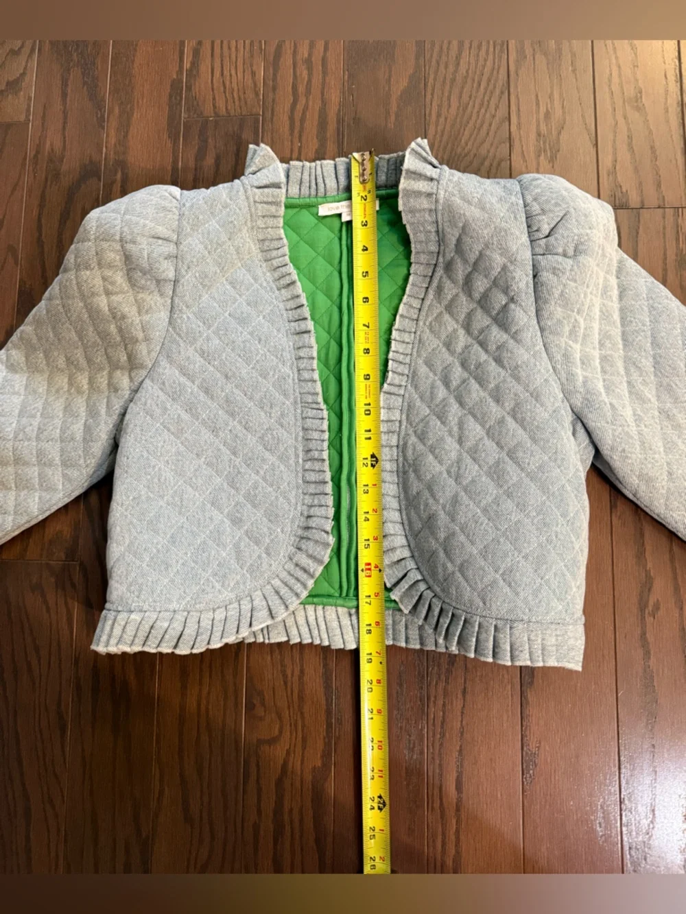 LOVE THE LABEL Adrienne Quilted Open-Front Cropped Jacket Size Medium